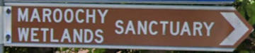 Brown sign for Maroochy Wetlands Sanctuary