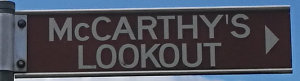 Brown sign for McCarthy's Lookout