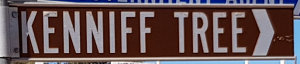 Brown sign for Kenniff Tree