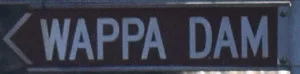 Brown sign for Wappa Dam