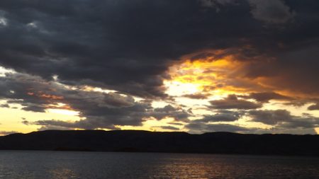 Sunset at Lake Argyle on a tour