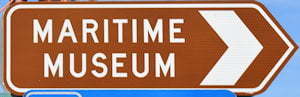 Brown sign for Maritime Museum