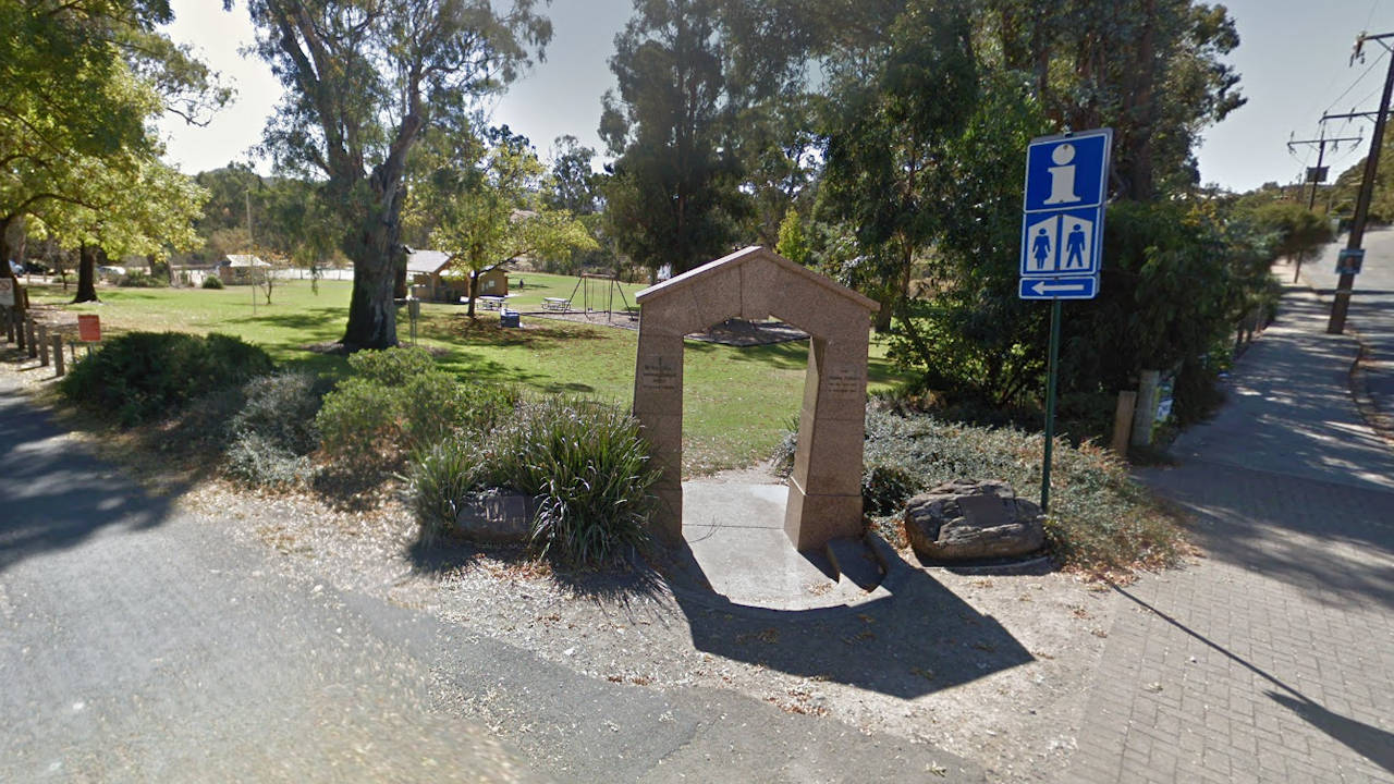 Entrance to Federation Park in Gumeracha South Australia