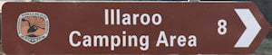 Brown sign for Illaroo Camping Area