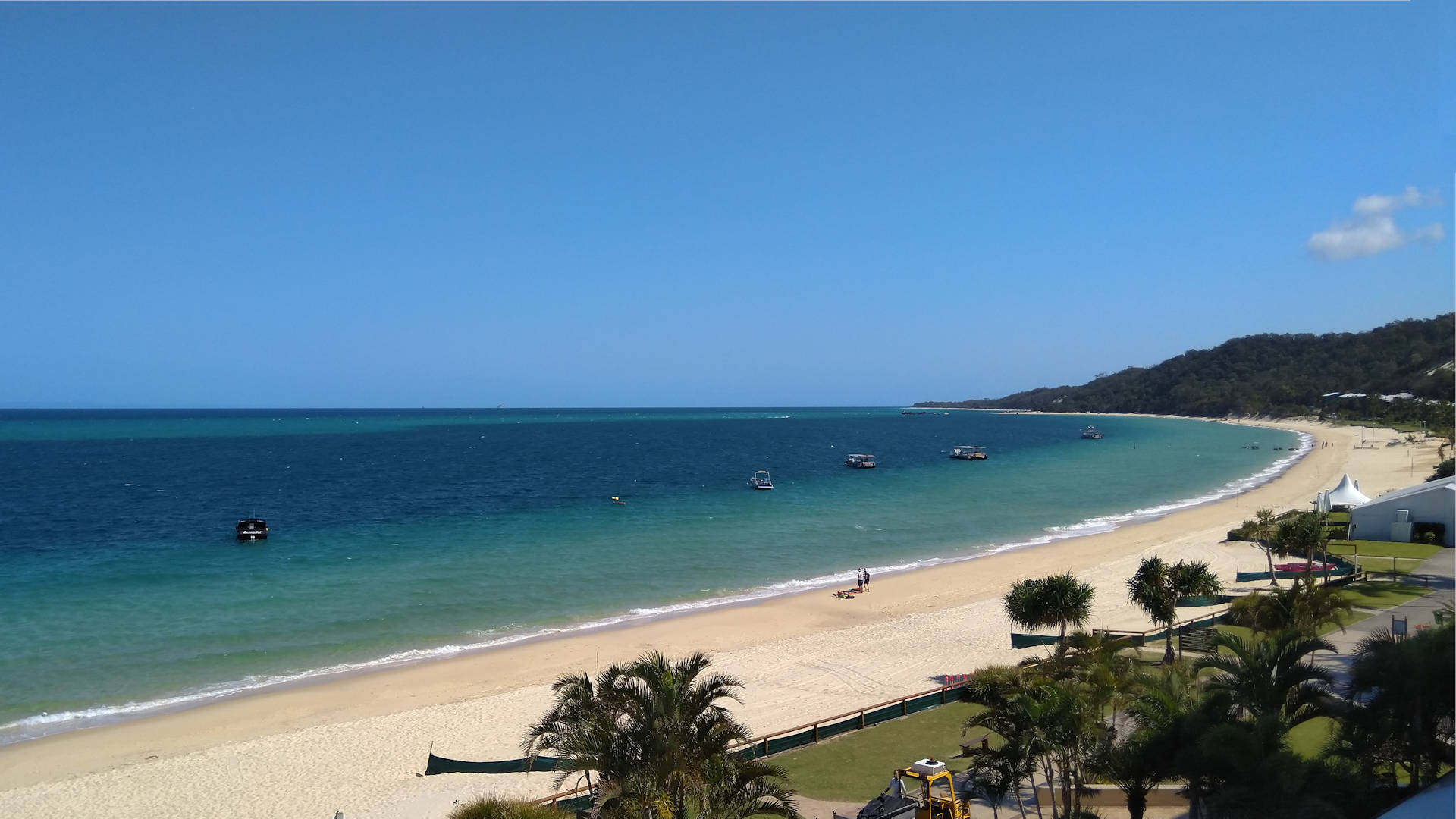 View over Tangalooma Beach on Moreton Island from an apartment near the Jetty