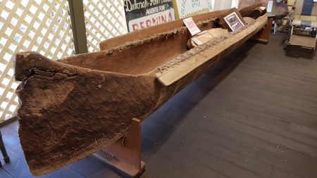 Traditional carved canoe from the Kimberley's, at the Wharfinger House Museum in Derby