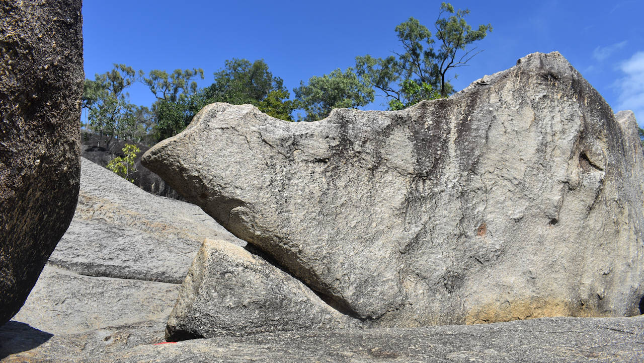 Dinosaur Rock, a formation in Granite Gorge Nature Park that resembles the head of a dinosaur