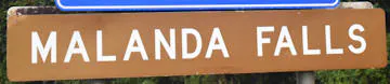 Brown sign for Malanda Falls