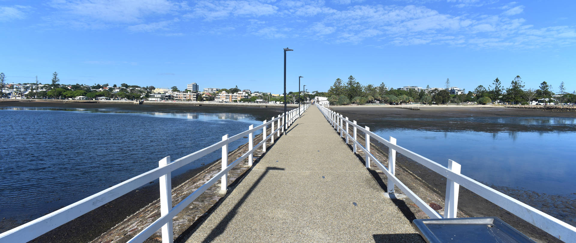 View from Wynnum Jetty, looking back to the shore from the end of the jetty