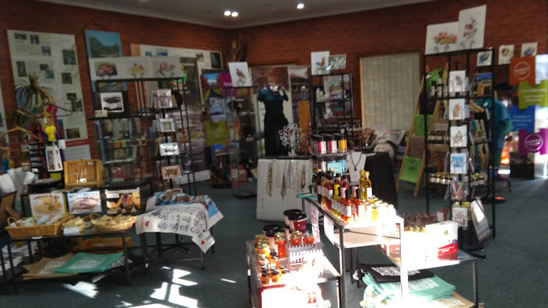 local gifts and produce in a visitor centre