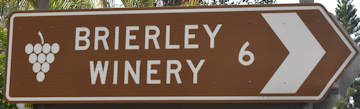 Brown sign for Brierley Winery