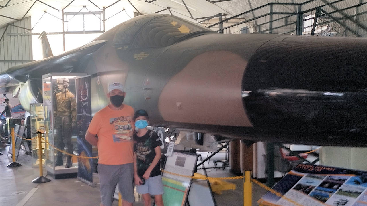 F-111 A8-129 at the Air Museum, famous for its dump-and-burn displays