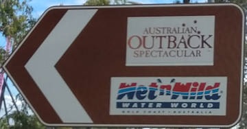 Brown sign for Australian Outback Spectacular