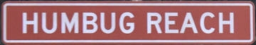 Brown sign for Humbug Reach