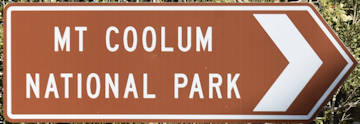Brown sign for Mt Coolum National Park